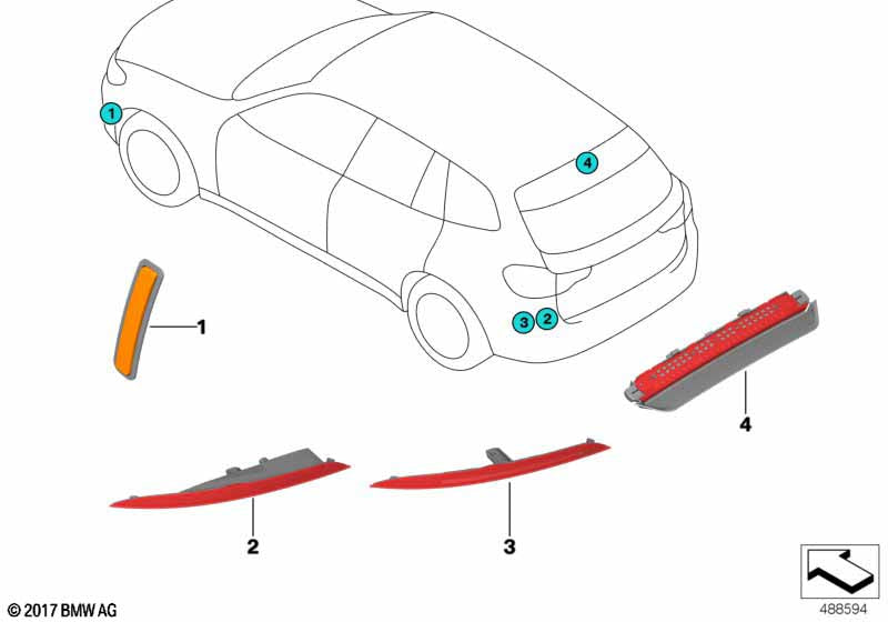 Genuine BMW 63148497423 Reflector Left