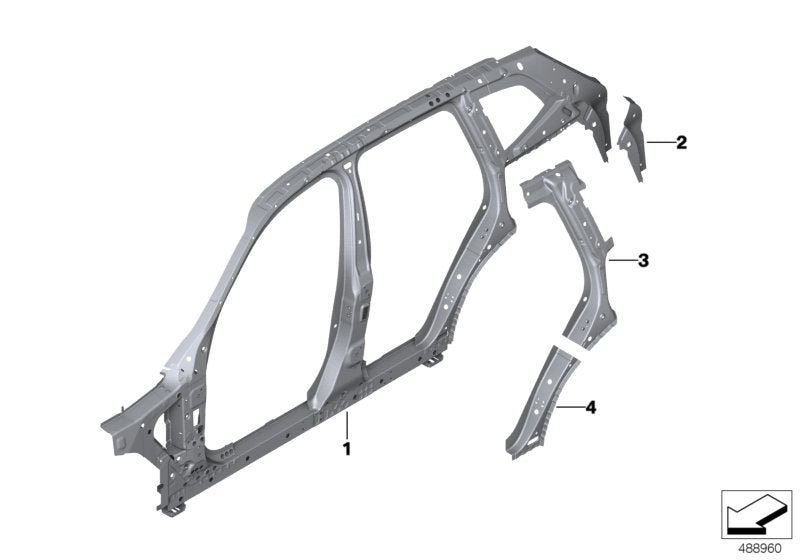 Genuine BMW 41008737903 Reinforcement Column C, Bottom, Left (Inc. X4)