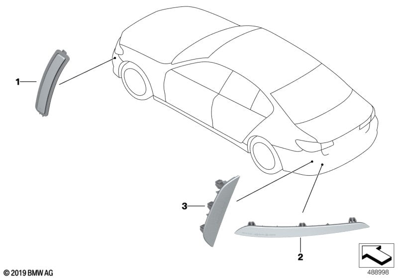 Genuine BMW 63147851578 Reflector, Rear Right