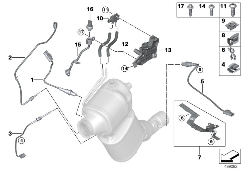 Genuine BMW 13628593852 G14 G02 G31 Oxygen Sensor L=510 (Inc. 320d, 525d & X3 18d)