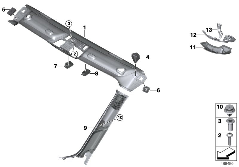 Genuine BMW 51437465445 I15 Linkage Aperture Flap Left (Inc. i8)