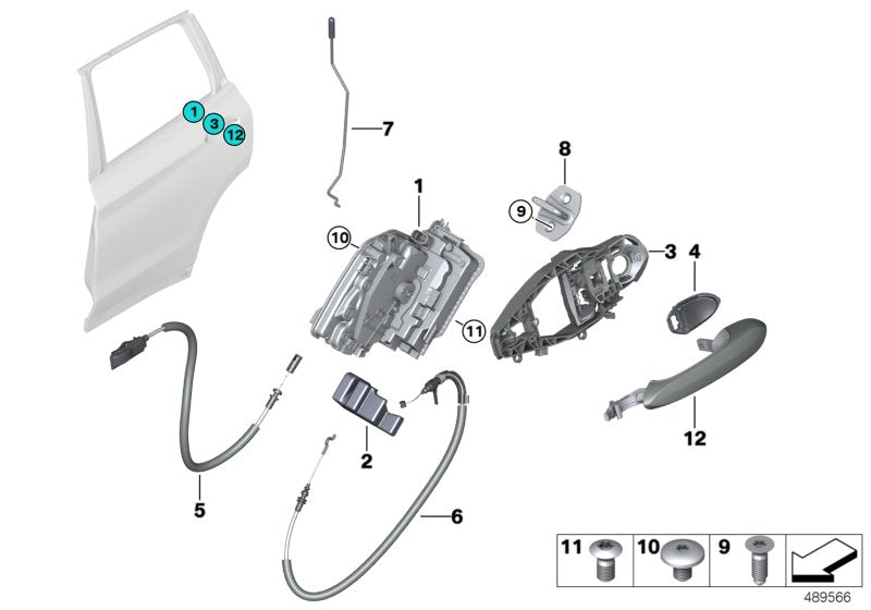 Genuine BMW 51227473150 G02 System Latch, Right US (Inc. X3 & X4 30iX)