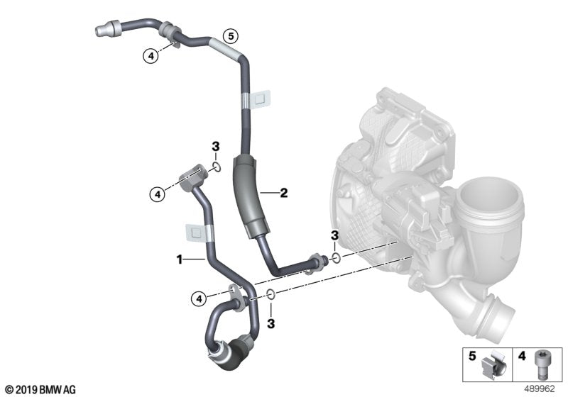 Genuine BMW 11539488189 Coolant Return Line