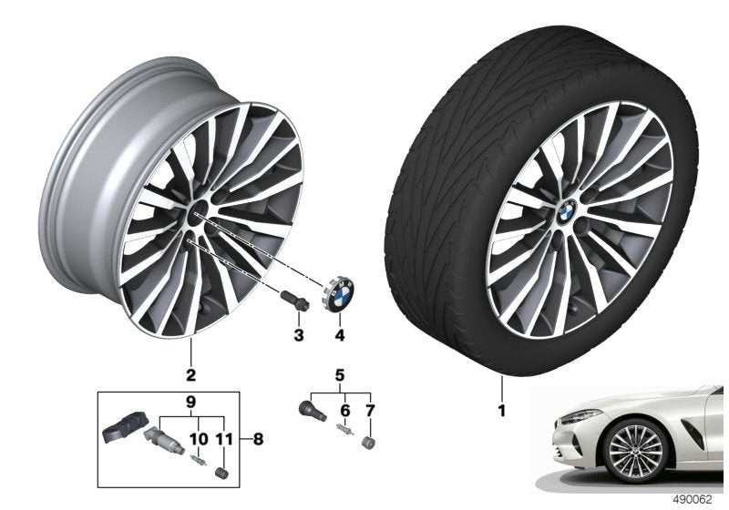 Genuine BMW 36116884206 G14 G16 G15 Light Alloy Rim Ferricgrey 8JX19 ET:26 (Inc. 840dX, 840i & M850iX)