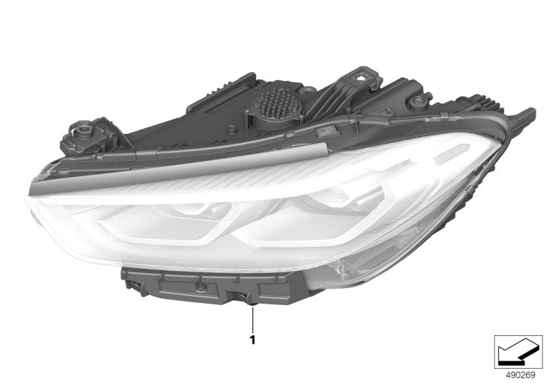 Genuine BMW 63118739597 Headlight, Led Technology, Left