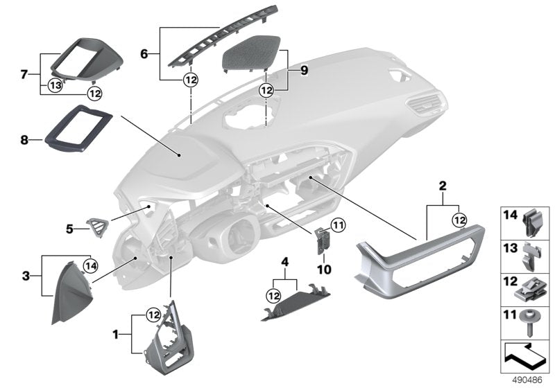Genuine BMW 51459475704 G29 Trim Center Stack Top Center QUARZSILBER (Inc. Z4 20i & Z4 30i)