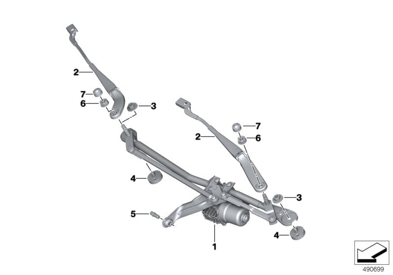 Genuine BMW 61617454487 G29 Wiper Arm, Driver's Side (Inc. Z4 M40i, Z4 30i & Z4 20i)