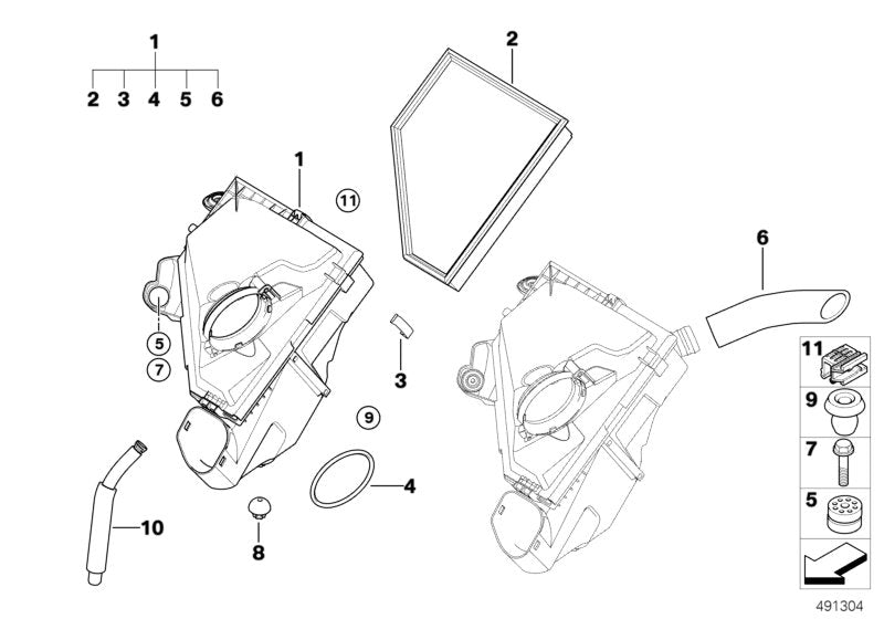 Genuine BMW 13717811905 E82 E90 E91 Intake Muffler (Inc. X1 & 330xd)