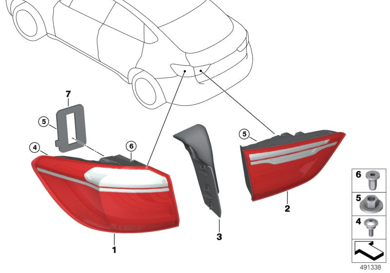 Genuine BMW 63217344897 Tail Light Finisher, Trunk Lid, Left (Inc. X6)