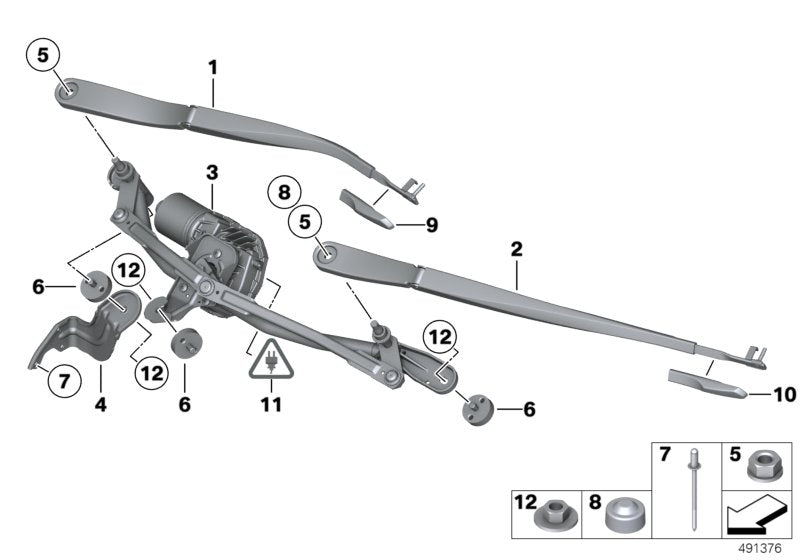 Genuine BMW 61617182460 Wiper Arm, Driver'S Side