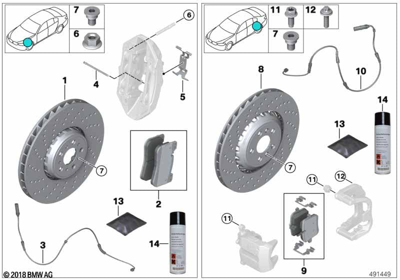 Genuine BMW Brake Disc, Ventilated, Perforated, Left & Right 395X36