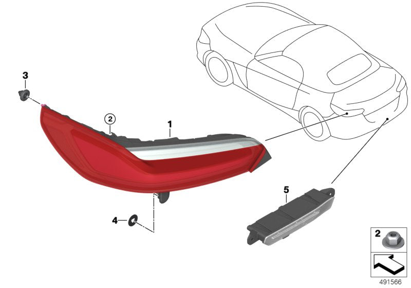 Genuine BMW 63217450452 G29 Rear Light Bumper (Inc. Z4 30i & Z4 M40i)