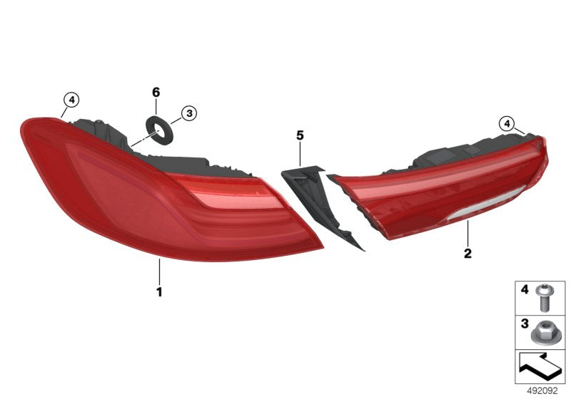Genuine BMW 63217445771 Tail Light Side Panel Led Left
