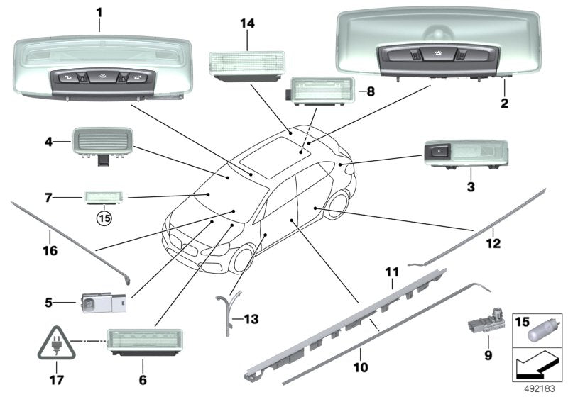 Genuine BMW 63317939313 F39 Light Guide, Door Trim Panel, Left (Inc. X2)
