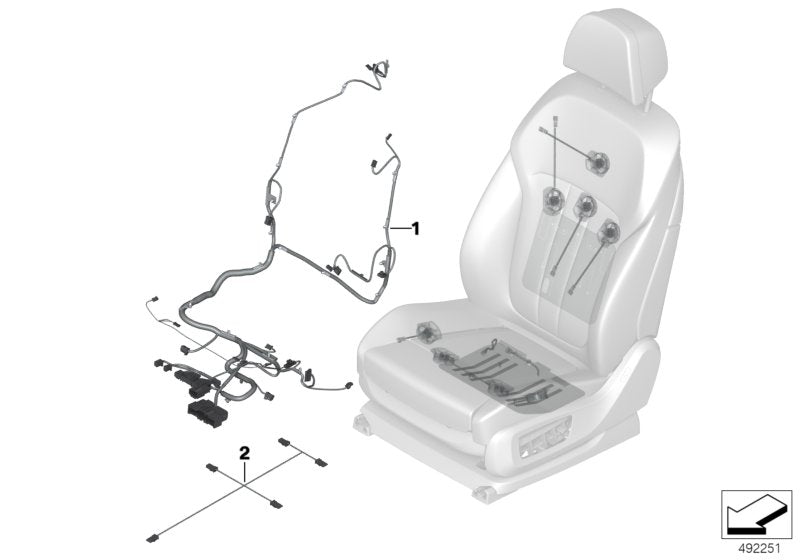 Genuine BMW 61129441410 F91 G14 Wiring Set Seat Right (Inc. M850iX, 840i & M8)