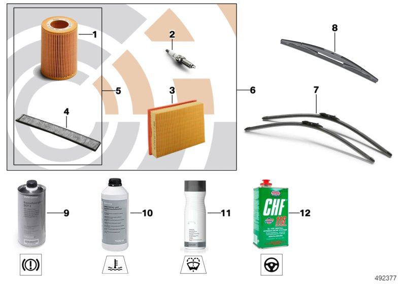 Genuine BMW 88002157538 E46 Service Kit For Inspection Ii VALUE LINE (Inc. 318Ci, 316Ci & 316ti)