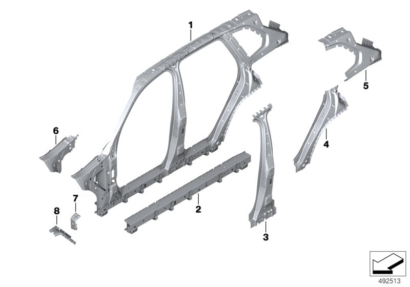 Genuine BMW 41007955061 G07 Reinforcement D-Pillar Inside Left (Inc. X7)