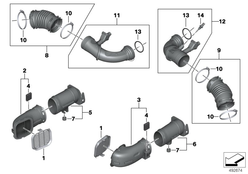 Genuine BMW 13717934482 G14 G16 G15 Rubber Boot ZYL. 1-4 (Inc. 750LiX, 750iX & M850iX)
