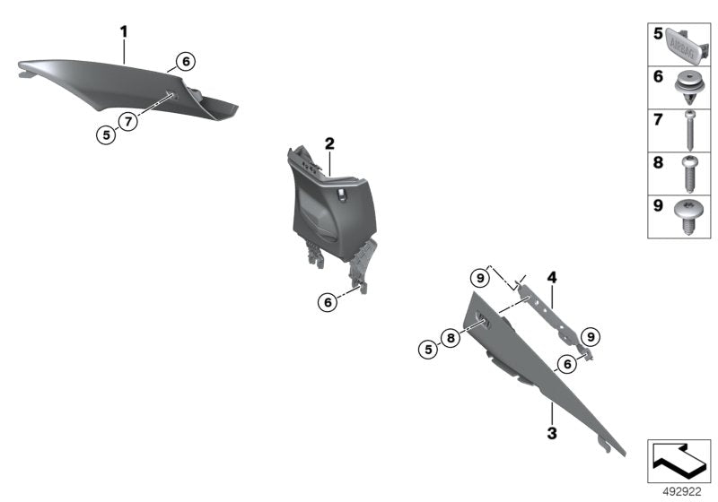 Genuine BMW 51437477494 G15 Cover Column C Right ELFENBEINWEISS (Inc. 840dX, 840i & 840iX)