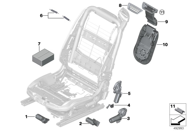 Genuine BMW 52107309659 F83 Drive, Seat Angle Adjustment Left (Inc. 650i, Dawn & M6)