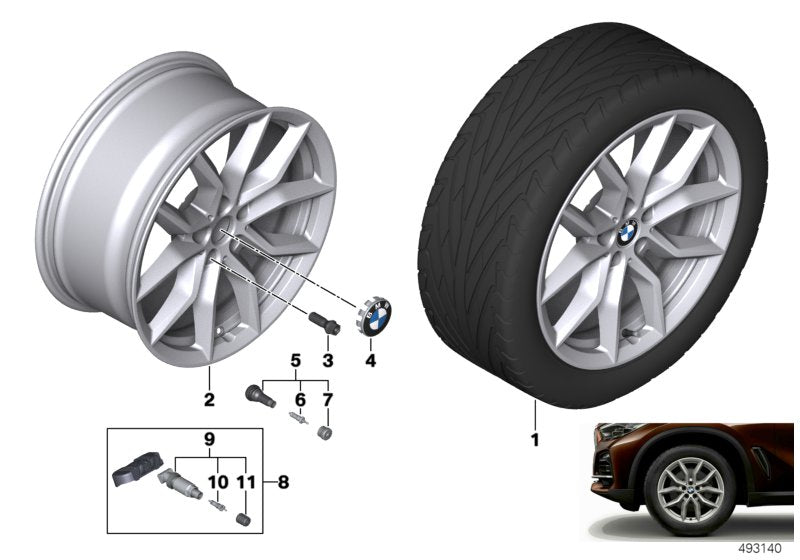 Genuine BMW 36116880685 G05 G06 Disc Wheel, Light Alloy, Reflexsilber 9JX19 ET:38 (Inc. X5 & X6 30dX)