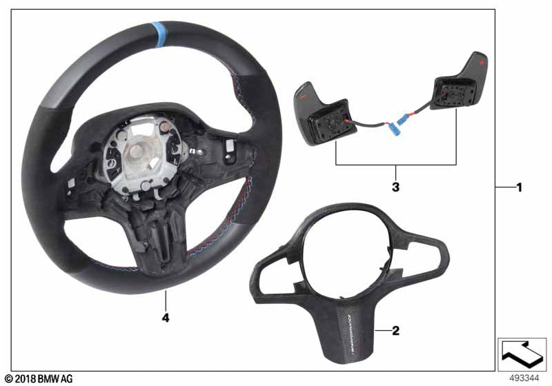 Genuine BMW 32302471439 Steering Wheel Cover Leather/Carbon M PERFORMANCE