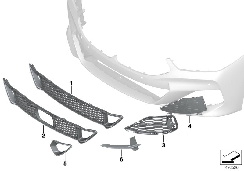 Genuine BMW 51118074784 G14 G16 G15 Grill, Air Intake, Open, Right (Inc. 840dX, 840iX & M850iX)