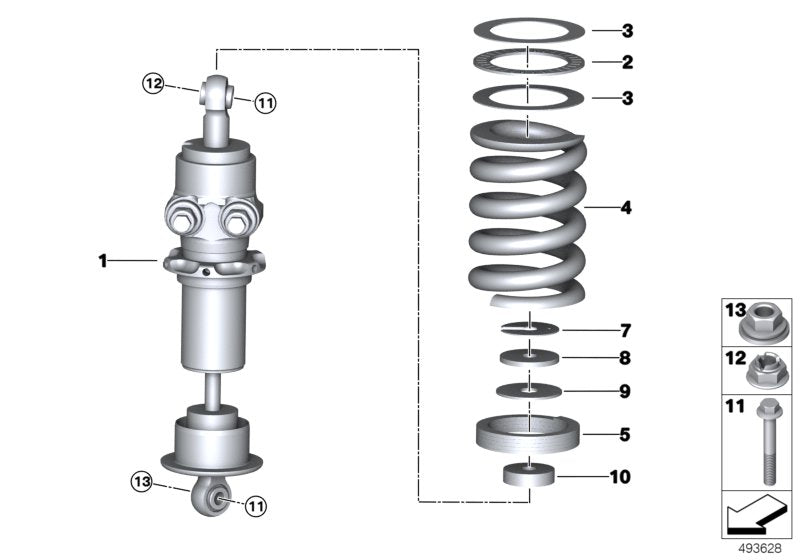 Genuine BMW 31308420042 Front Coil Spring 14-60-5 HELPER (Inc. M6 GT3)