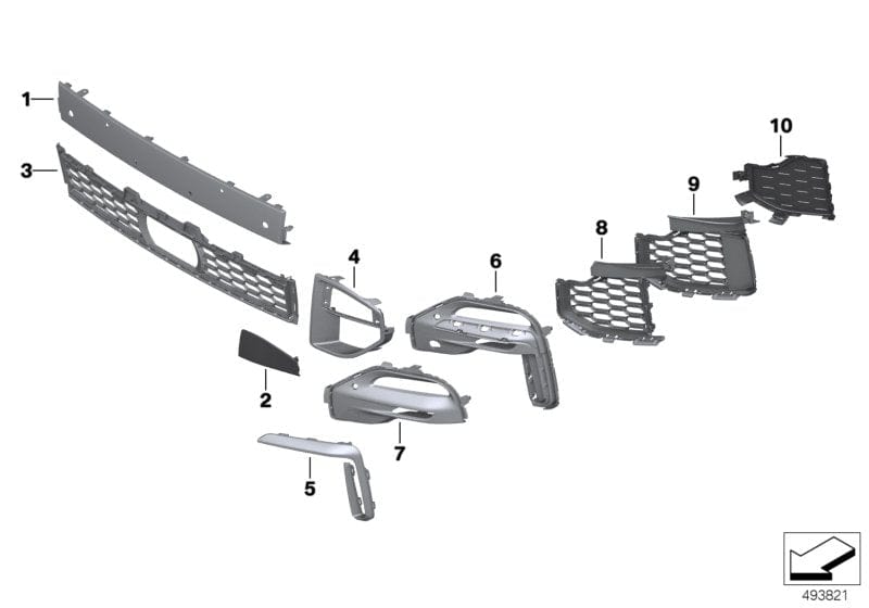 Genuine BMW 51118069209 G05 Grill, Side, Open, Left (Inc. X5)