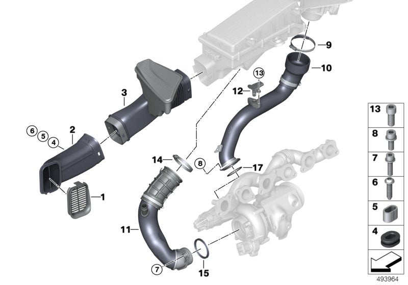 Genuine BMW 13718621870 EWB RR11 Filtered Air Pipe 45267 (Inc. M760iX, Phantom & M760LiX)