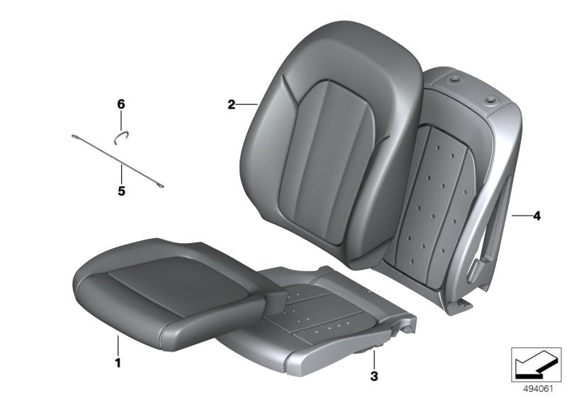 Genuine BMW 52107472284 G21 G20 G01 Cloth Cover, Basic Backrest Right ANTHRAZIT (Inc. 320d, X4 30dX & 320iX)