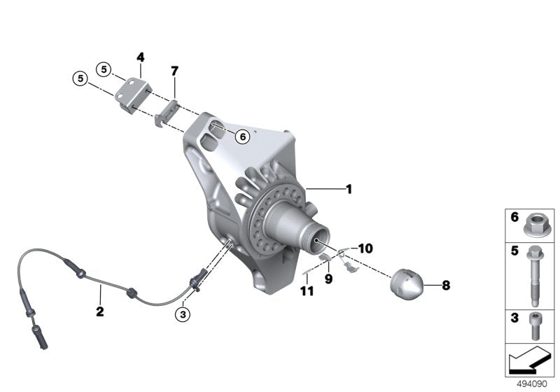 Genuine BMW 33408428640 Wheel Carrier, Rear Right EVO 2018 (Inc. M6 GT3)