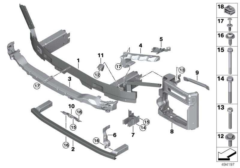 Genuine BMW 51117435376 G07 Impact Absorber, Top (Inc. X7)