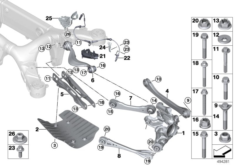 Genuine BMW 33306850562 G14 G15 Wheel Carrier, Rear Right (Inc. 840dX, 840iX & M850iX)