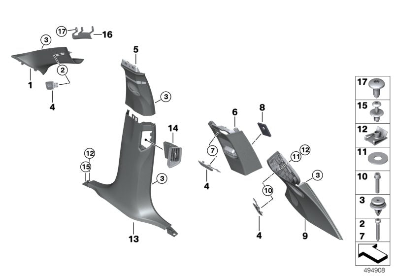 Genuine BMW 51437483885 G07 D-Pillar Trim Panel, Speaker, Top Left ELFENBEINWEISS (Inc. X7)