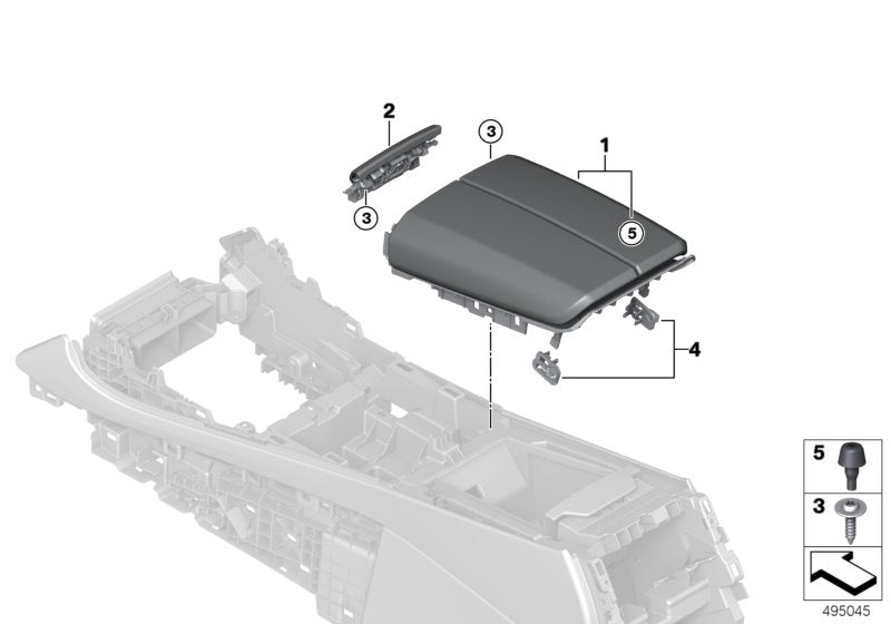 Genuine BMW 51169399814 Armrest Center Console Leather Heated SCHWARZ