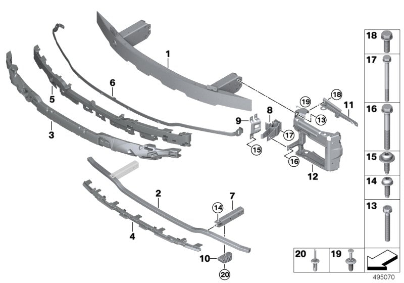 Genuine BMW 51117422227 G20 Crossbrace, Rear Left (Inc. 318d, 320dX & 330e)