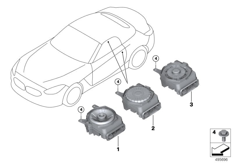 Genuine BMW 65132622624 G29 Central Bass, Right HIFI SYSTEM (Inc. Z4 M40i, Z4 30i & Z4 20i)