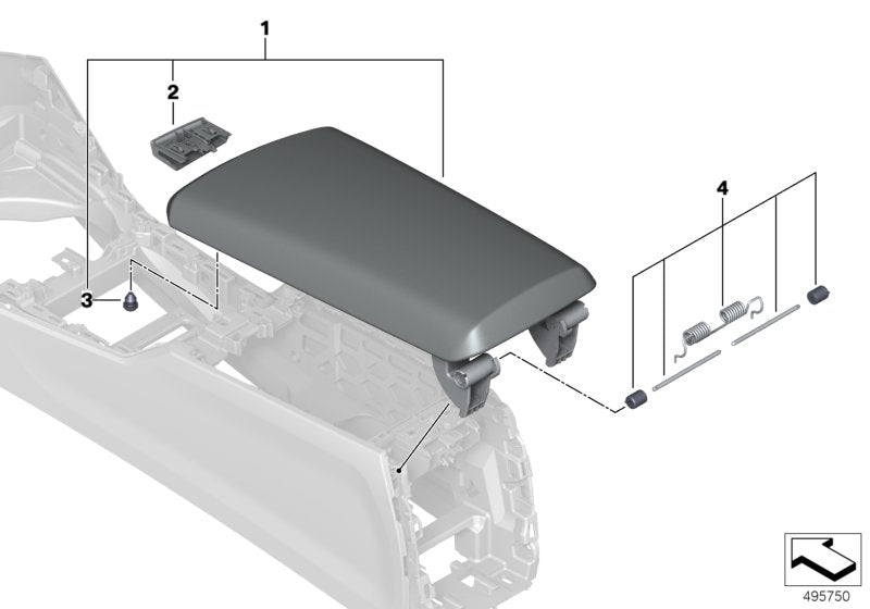 Genuine BMW 51166997894 G20 G21 Center Armrest Leather+Contrast Stitch. MOKKA (Inc. 320dX, 330iX & 320i)