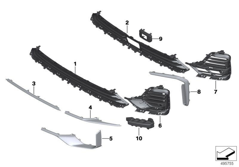 Genuine BMW 51117449666 G07 Grill, Side, Closed, Right (Inc. X7)