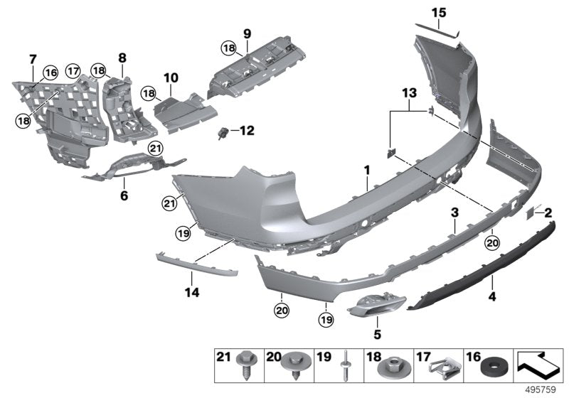 Genuine BMW 51127487527 G07 Support, Bumper, Rear Left (Inc. X7)