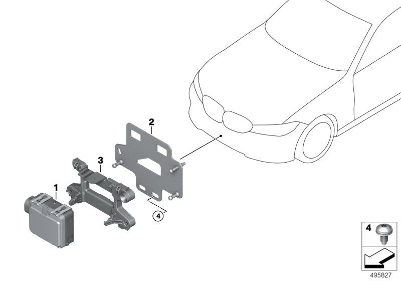 Genuine BMW 66316883865 G07 G05 F44 Mount Front Radar Sensor (Inc. 320d, 318d & 330dX)