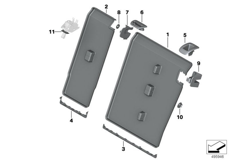 Genuine BMW 52207487862 G05 G06 TriCover For Backrest Release (Inc. X6)