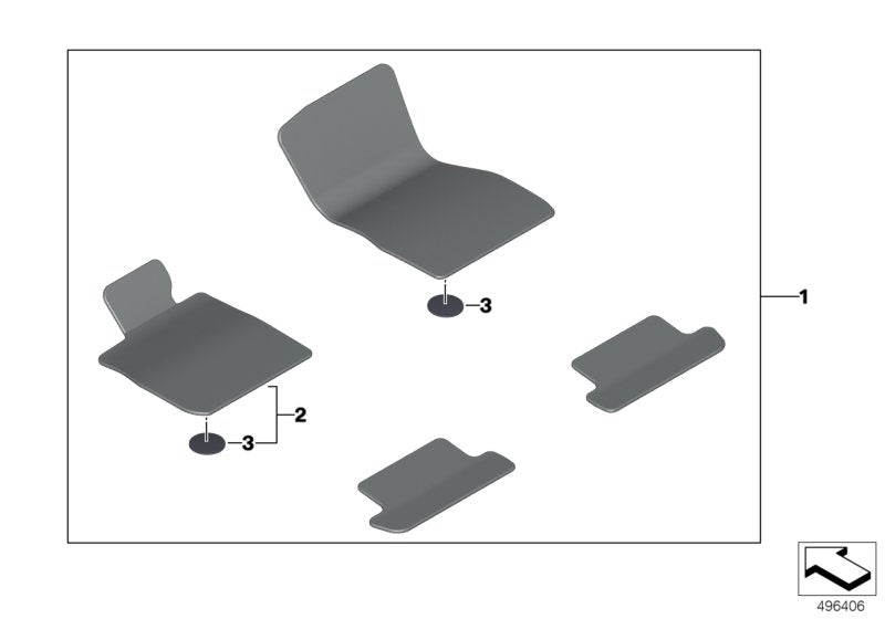 Genuine BMW 51478096714 G15 F92 F91 Floor Mat, Driver Side (Inc. 840iX, M850iX & M8)