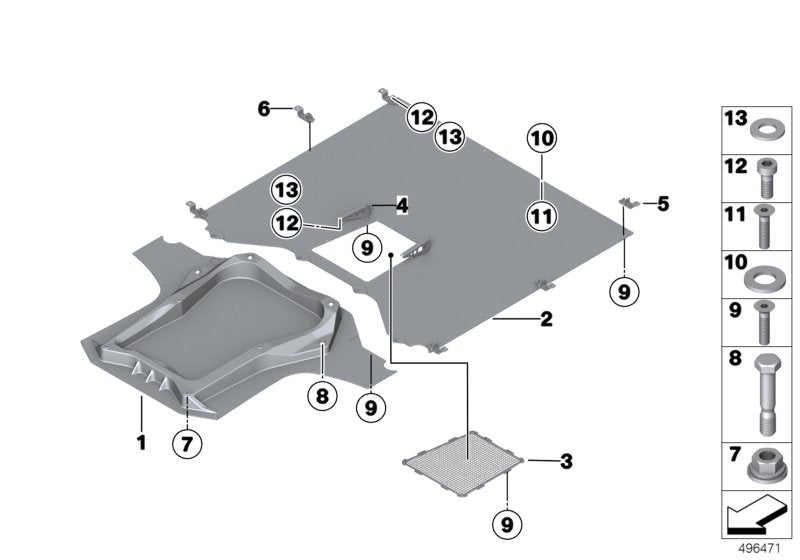 Genuine BMW 51758424223 Bracket Underfloor Panelling,Center (Inc. M6 GT3)
