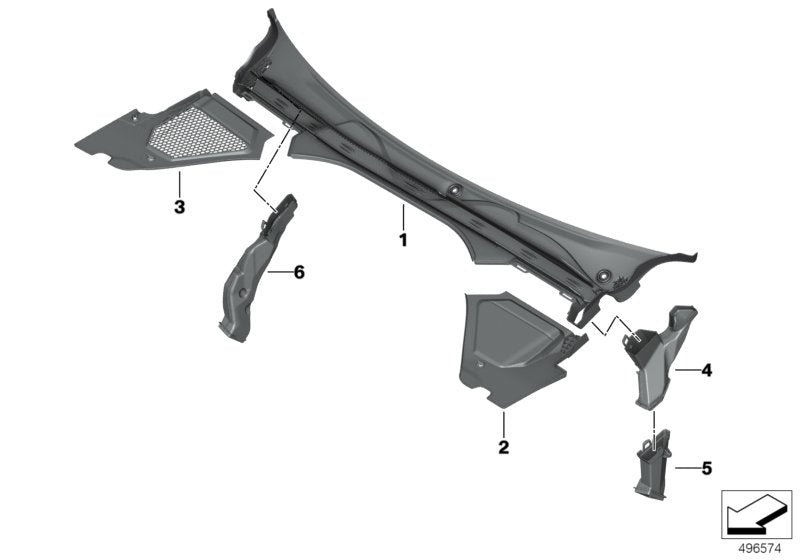 Genuine BMW 51717427855 G20 G21 Water Drain Channel, Upper Left LHD (Inc. 318d, 330iX & M340iX)
