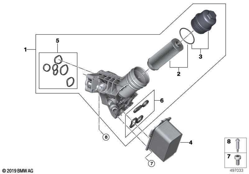 Genuine BMW 11425B4C845 Set Oil-Filter Element