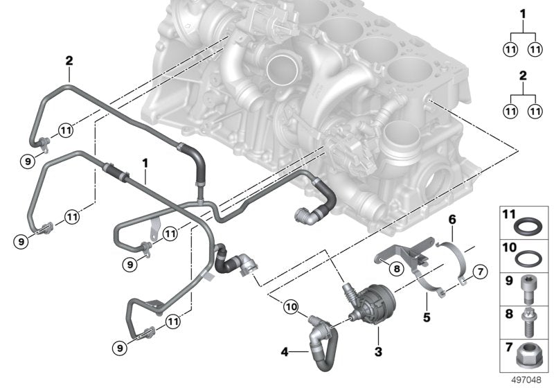 Genuine BMW 11538746394 Coolant Line, Turbocharger Supply Line (Inc. X3 M & X4 M)