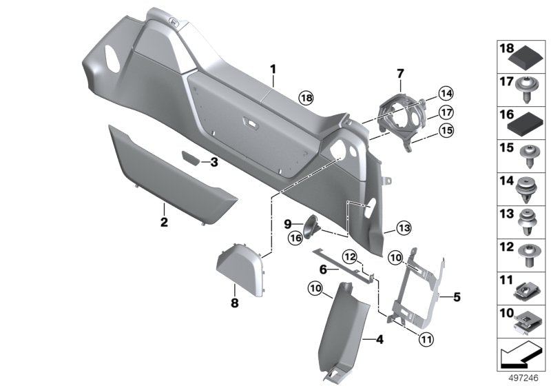 Genuine BMW 51477497332 I15 Folding Pocket Partition Wall AMIDO (Inc. i8)
