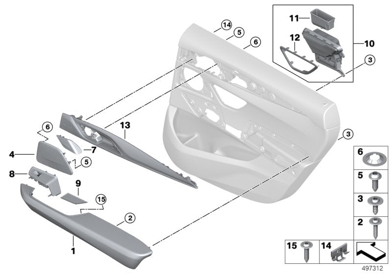 Genuine BMW 51429460282 G32 Trim, Door, Piano Varnish, Rear Right (Inc. 630iX, 630dX & 640dX)